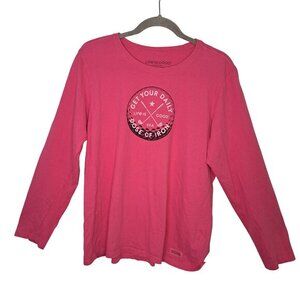 Live is Good Pink Golf Long Sleeved Tee Size Large